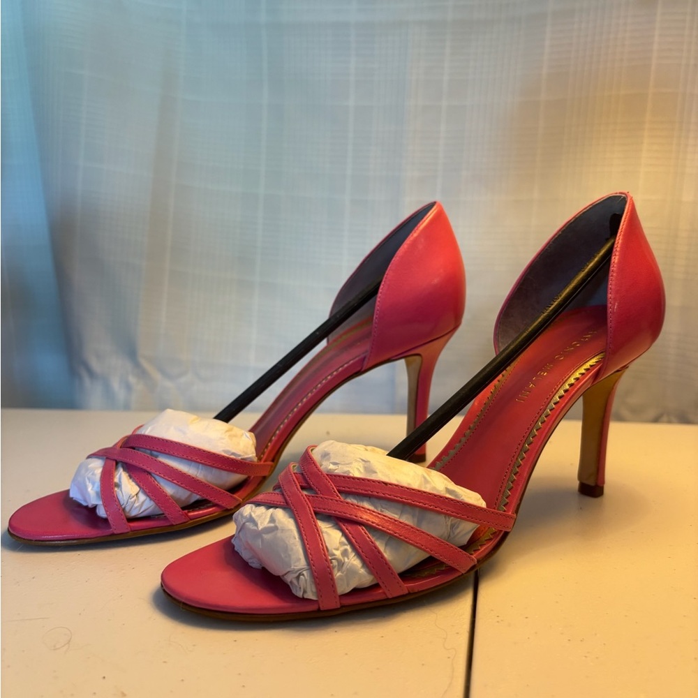 ANTONIO MELANI Vibrant Pink Strappy Heels